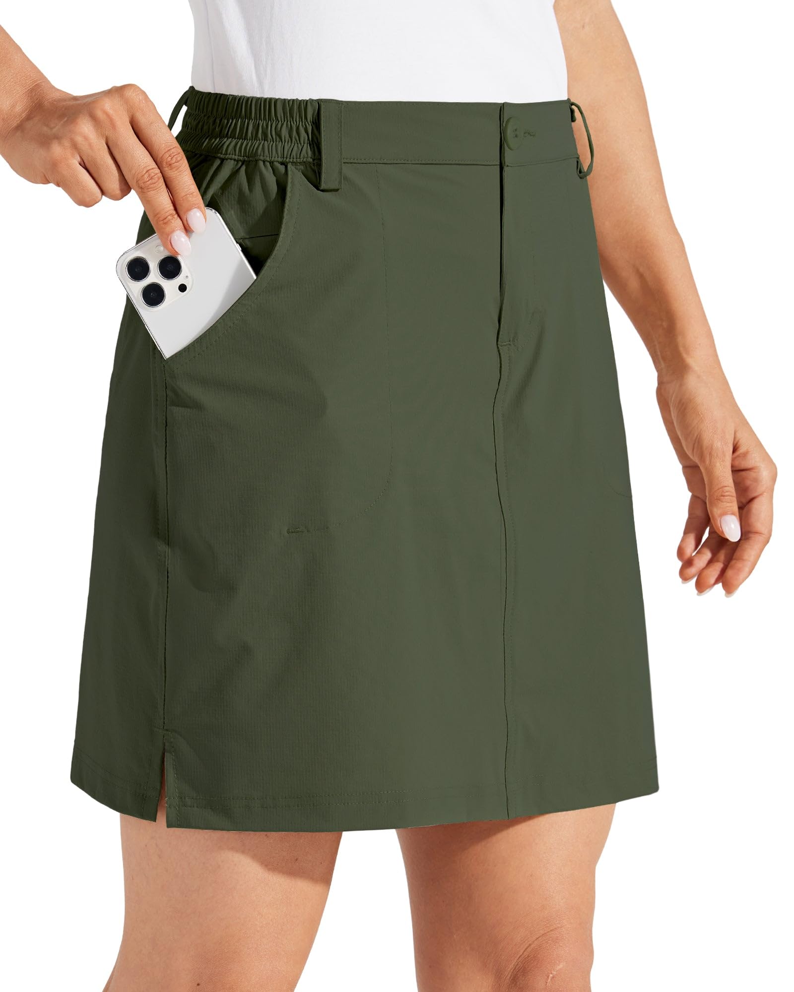 Willit Jupe-short de golf pour femme avec poches zippées UPF 50+ Séchage rapide