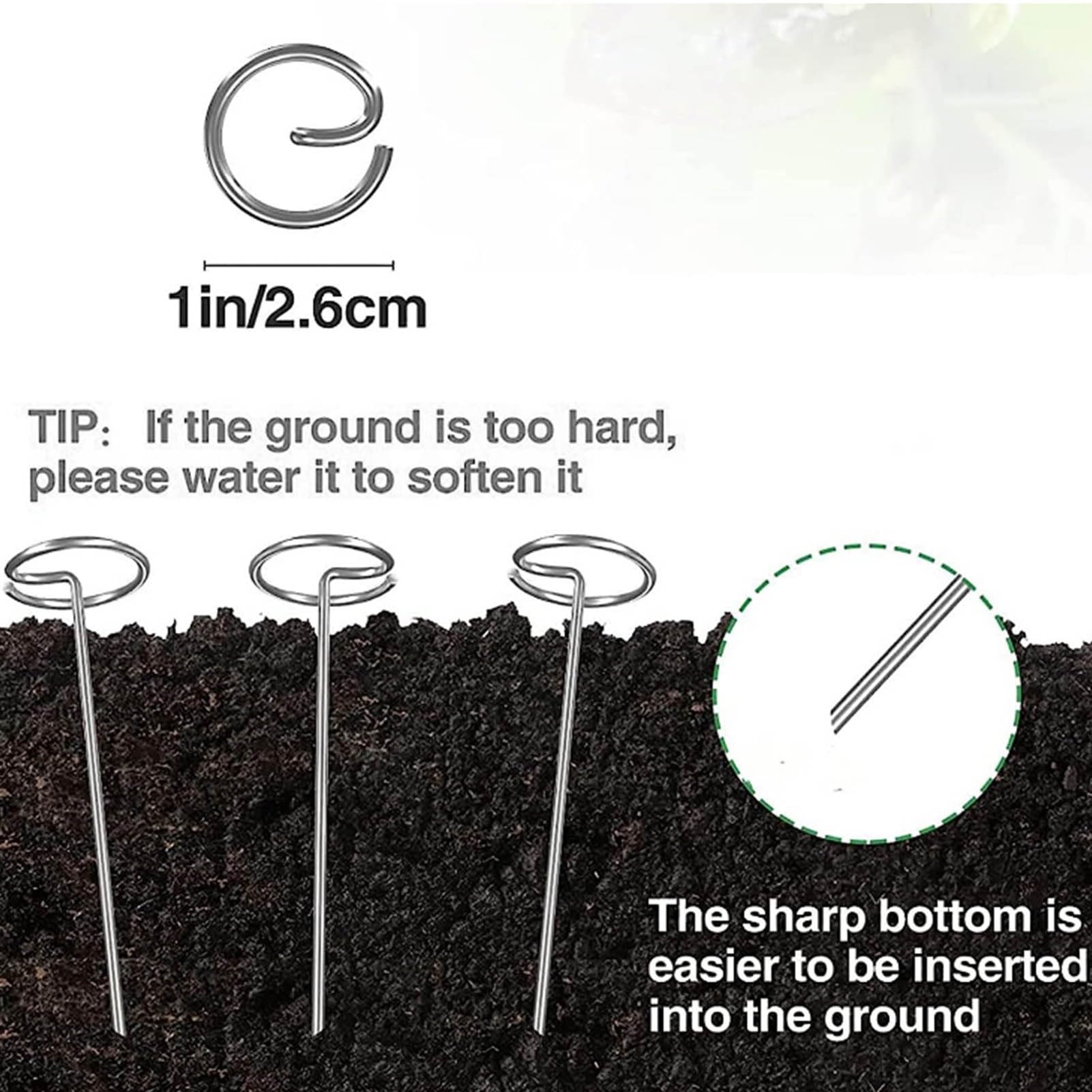 Chiodi da Terra in Ferro Zincato da 100 Pezzi, Picchetti da Giardino Antiruggine Per Barriere Contro Le Erbacce, Tende, Telo da Giardino, Rete Parasole, Durevole, Tecnologia Avanzata Per Un Fissaggio