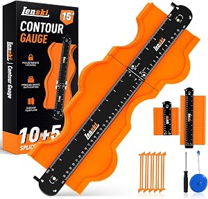 Lenski Contour Gauge Tool with Lock 10+5 Inch, Super Gauge Shape and Outline Gifts for Men, Woodworking DIY Tools for Men Husband Dad