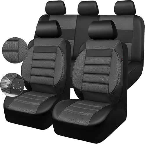 CAR PASS Leather 3D Foam Back Support Car Seat Covers