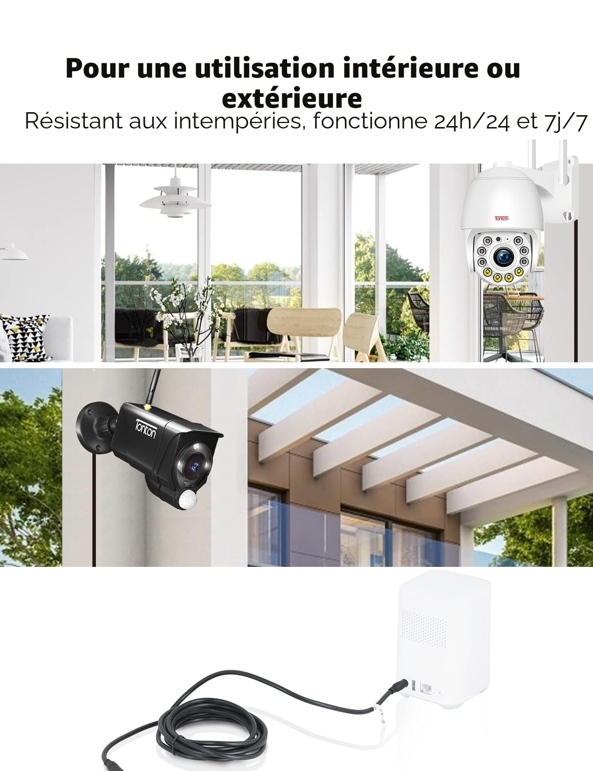 Tonton Cordon d'extension d'alimentation 12V DC 1M 2.1mm x 5.5mm Noir