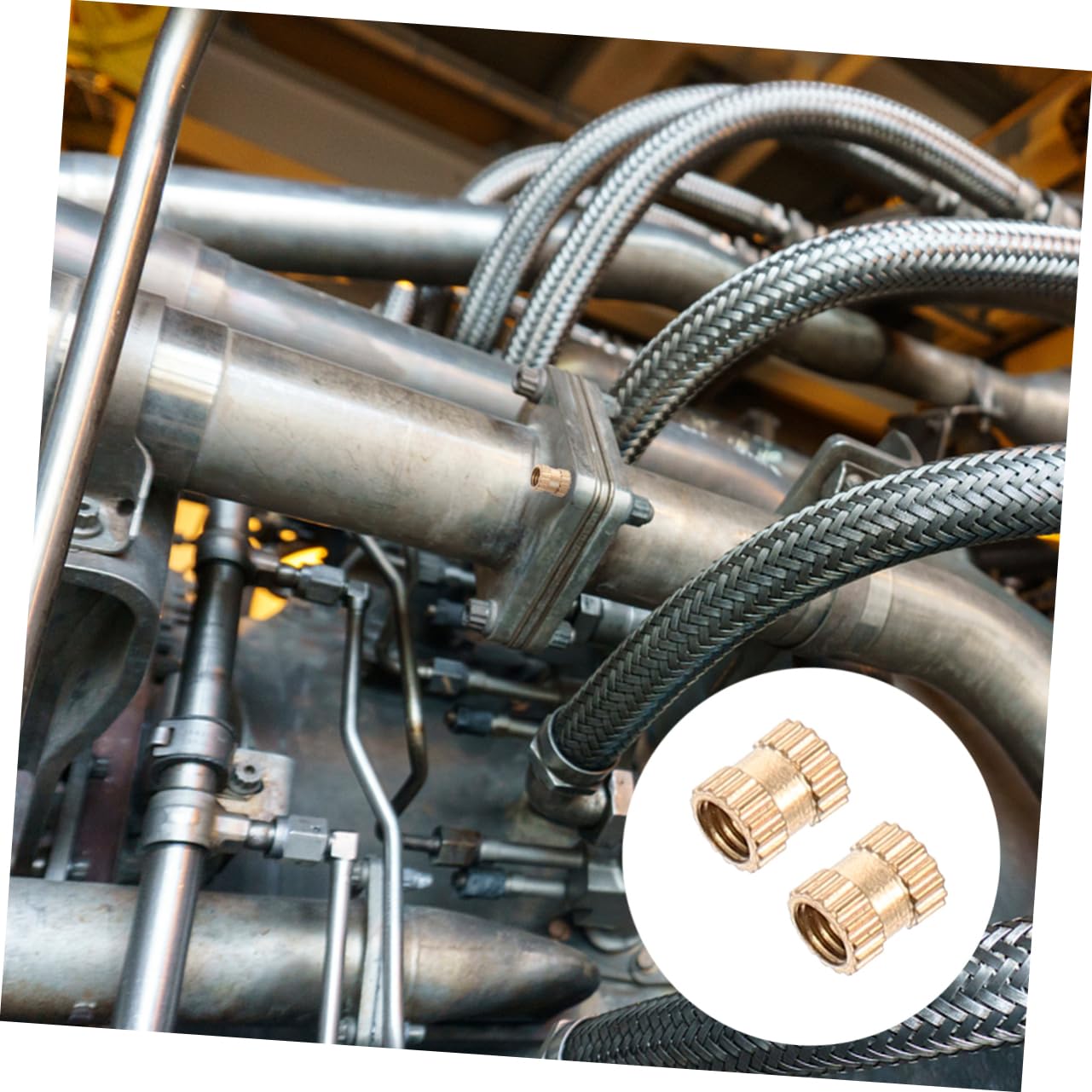 Cabilock 1500pcs Brass Knurled Rivet Nuts for Injection Molding High Hardness Fasteners for Automotive and Furniture Assembly Press-in Threaded Inserts