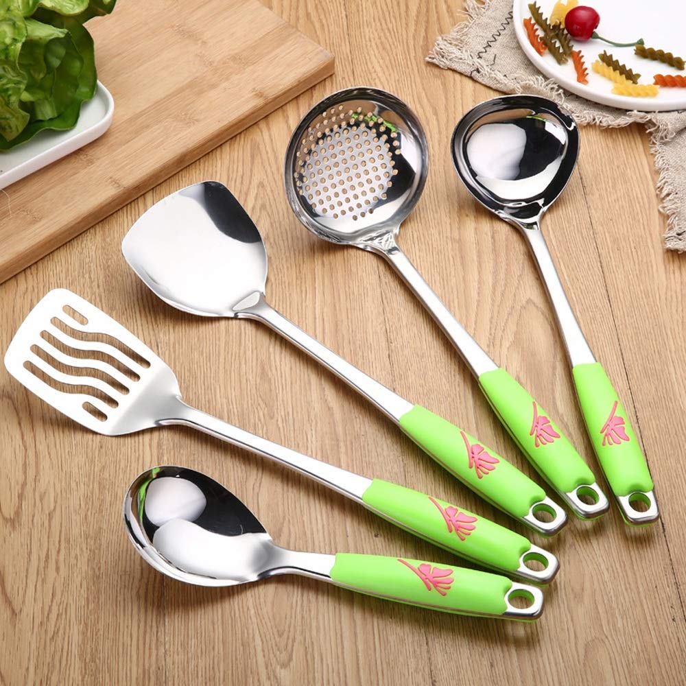 RajoNN 1 Juego de 6 Piezas de Utensilios de Cocina de Acero Inoxidable Pala Cuchara Utensilios de Cocina antiadherentes Suministros de Cocina Utensilios de Cocina para el hogar