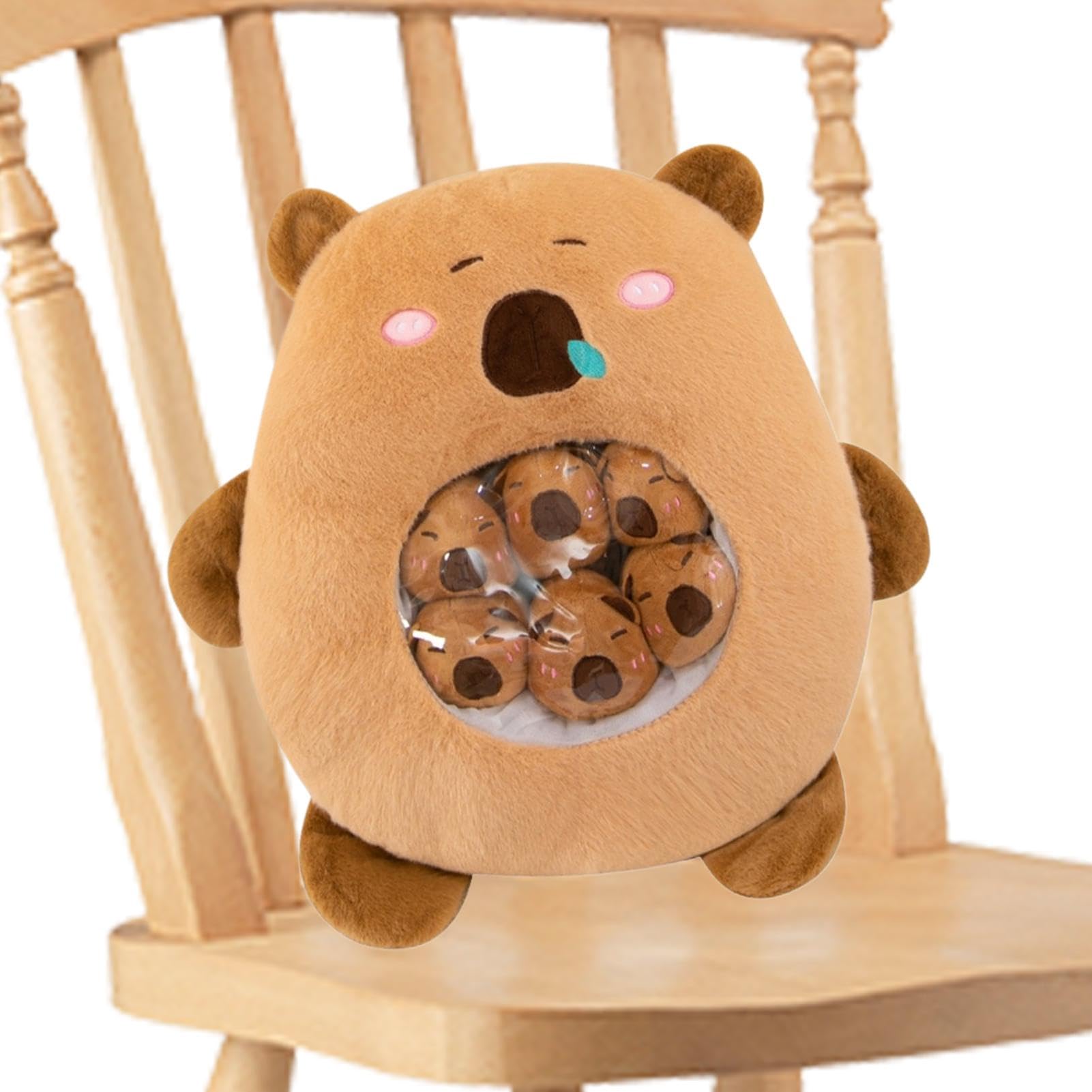 Adorable Peluche De Capibara Suave Cojín Desmontable De Peluche Con 6 | Almohada De Siesta Con Forma De Animal Para Dormitorio Infantil, Sofá Y Sala De Juegos, Almohada De