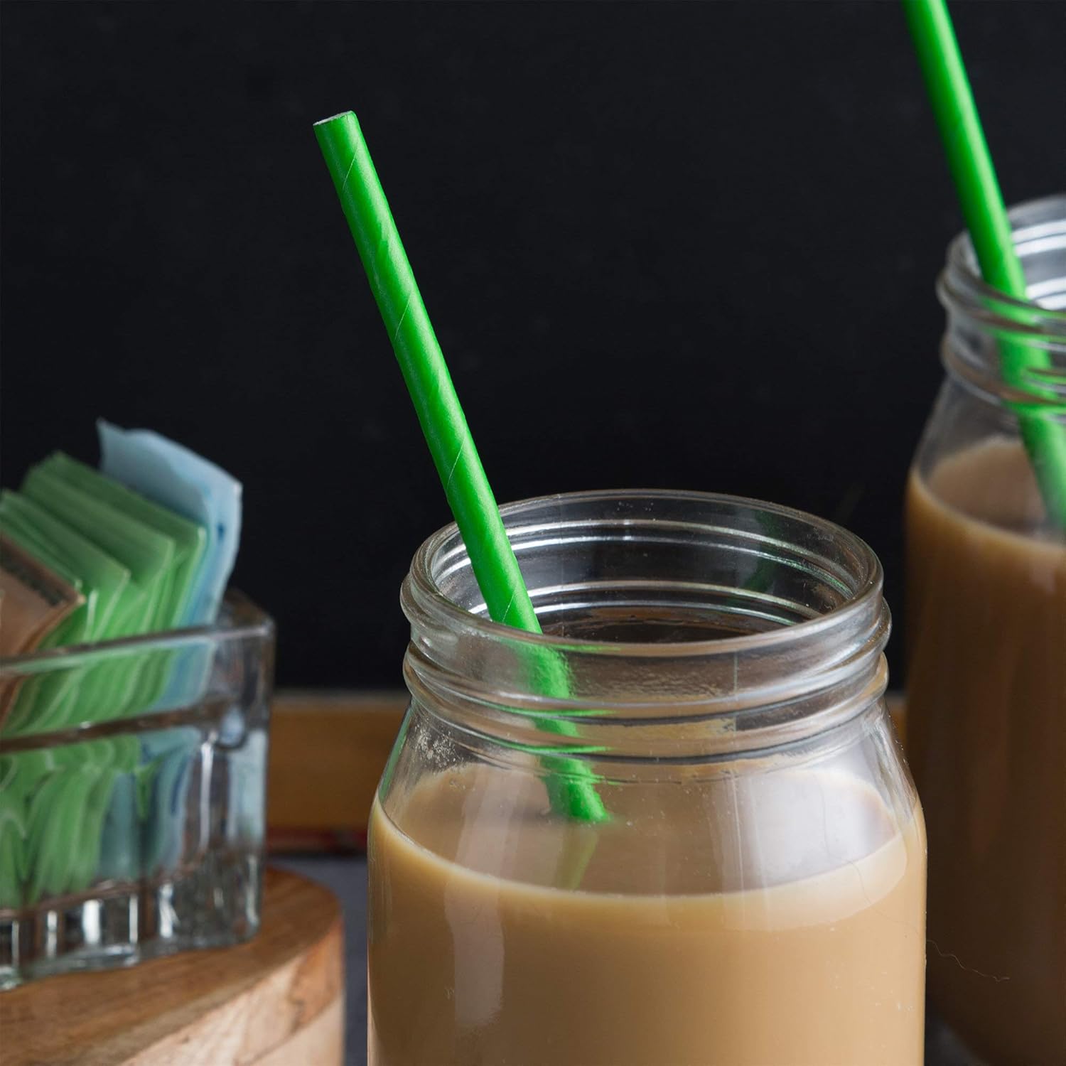 TableTop King 7 3/4" Green Jumbo Unwrapped Compostable Paper Straw - 4800/Case