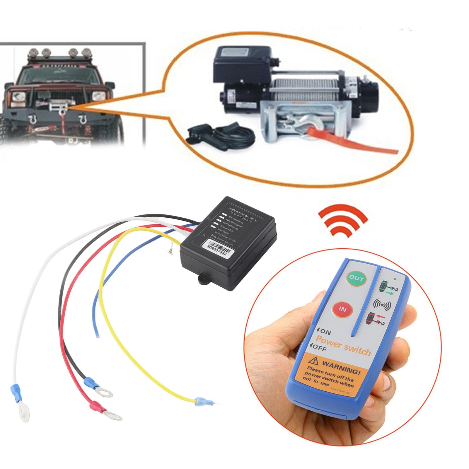 Telecomando per rimorchio a cassone ribaltabile Telecomando per rimorchio a cassone ribaltabile ABS metallo 12V Verricetrasmettitore elettrico di controllo remoto Kit