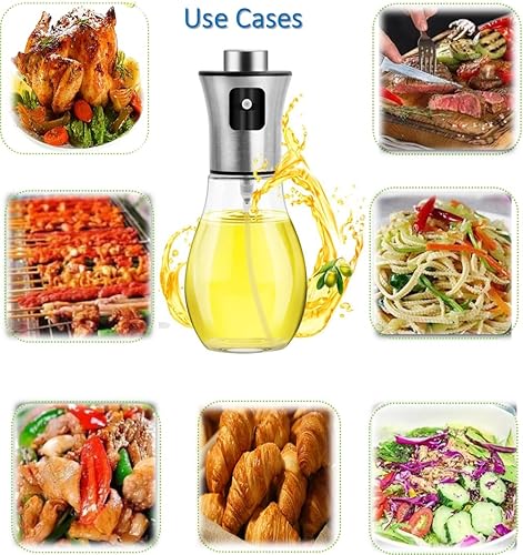 Miniatura 4 de Pulverizador de aceite para cocinar  Pulverizador de aceite de oliva de 6.8 fl oz  Para hornear, freír, barbacoa, parrilla, ensalada, freidora de