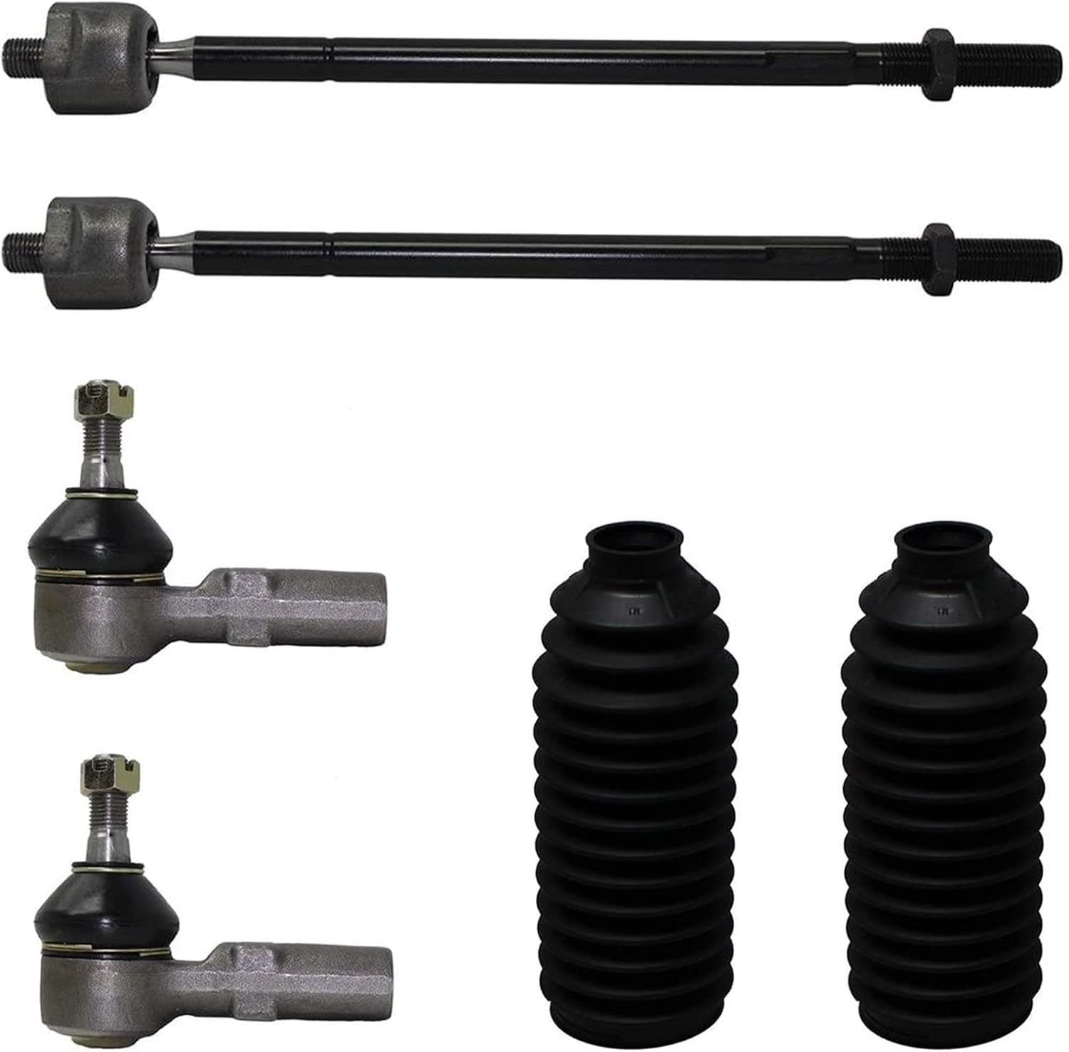 Detroit Axle - Front Inner & Outer Tie Rods w/Boots Replacement for Lexus ES300 Toyota Camry Avalon Sienna Solara - 6pc Set