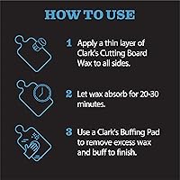 Vista 7 de CLARK'S Cera para tabla de cortar, mantequilla de madera 2 en 1 y aceite de coco orgánico con cera de abejas para utensilios de cocina de madera