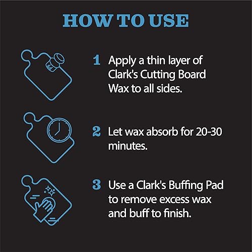 Miniatura 7 de CLARK'S Cera para tabla de cortar, mantequilla de madera 2 en 1 y aceite de coco orgánico con cera de abejas para utensilios de cocina de madera