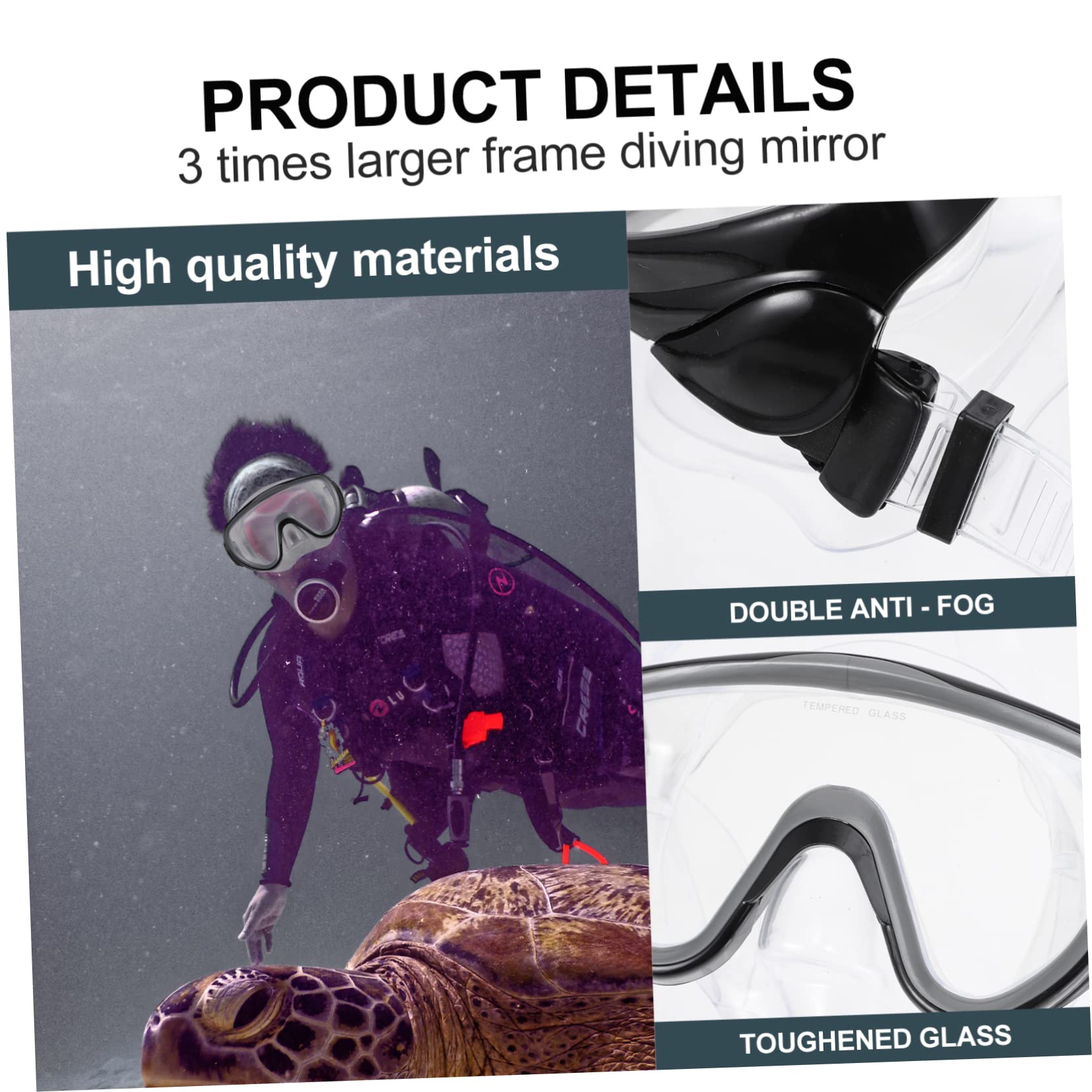 Toddmomy Dry Snorkeling Mask Set Snorkeling Goggles Tube Anti-Fog Flat Lens Comfortable Silicone Skirt for Adults Random