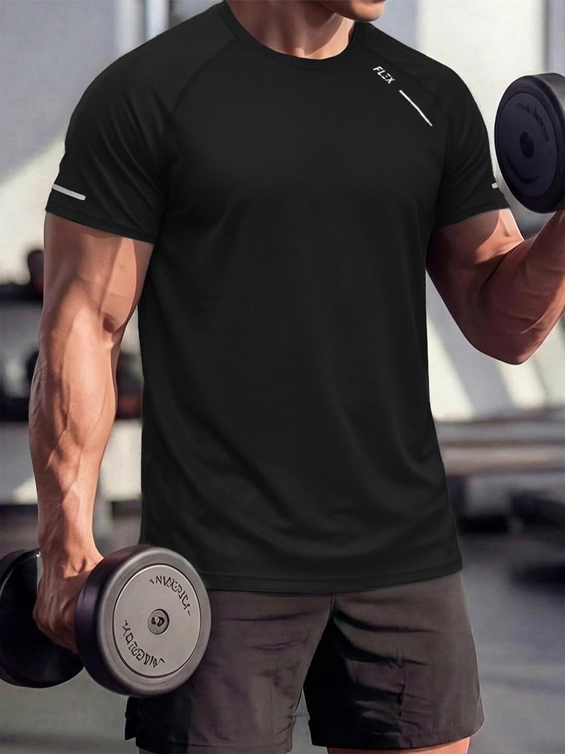 Comdecevis Men's Workout Shirts Dry Fit UPF 50+ Sun Shirts Cooling Moisture Wicking Athletic Gym Tops