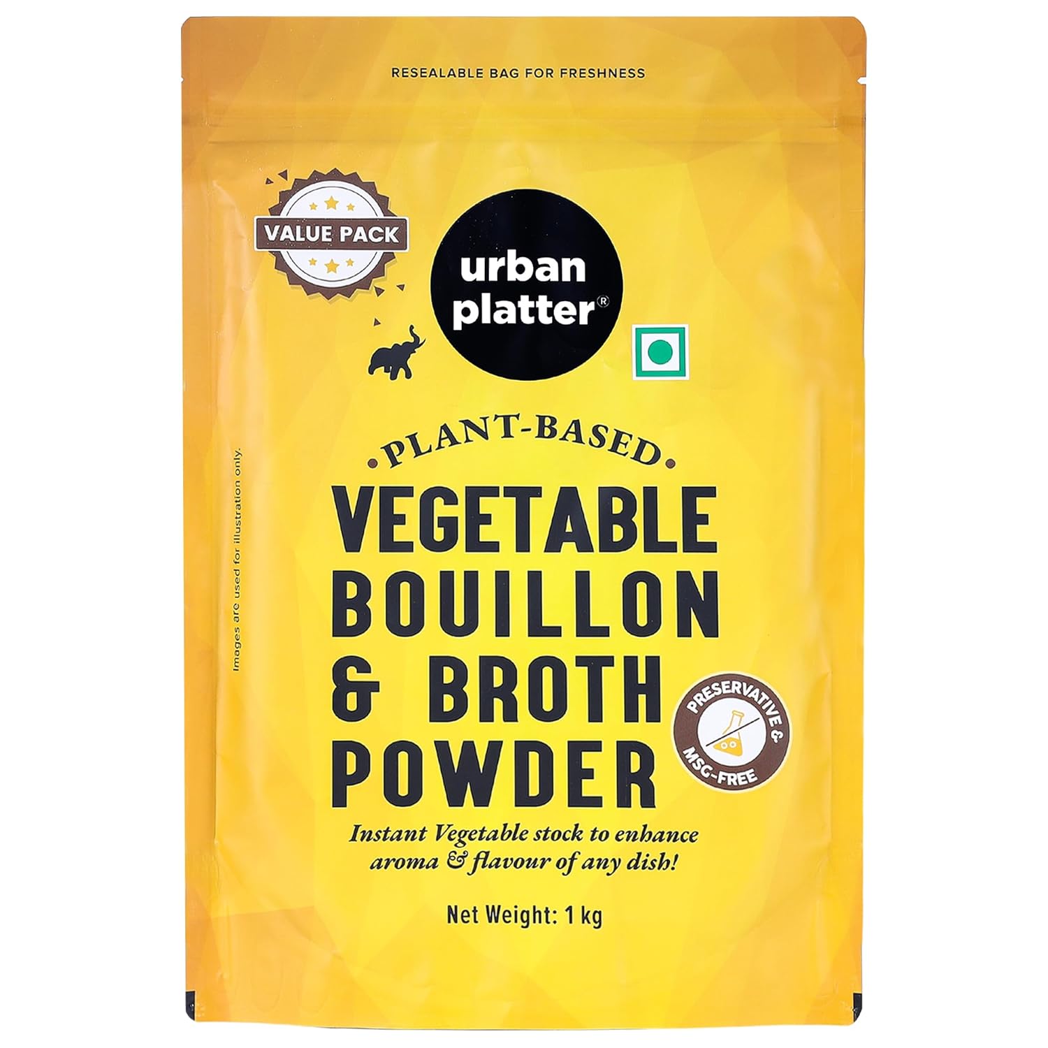 Urban Platter Vegetable Bouillon and Broth Powder, 1Kg [Anytime
