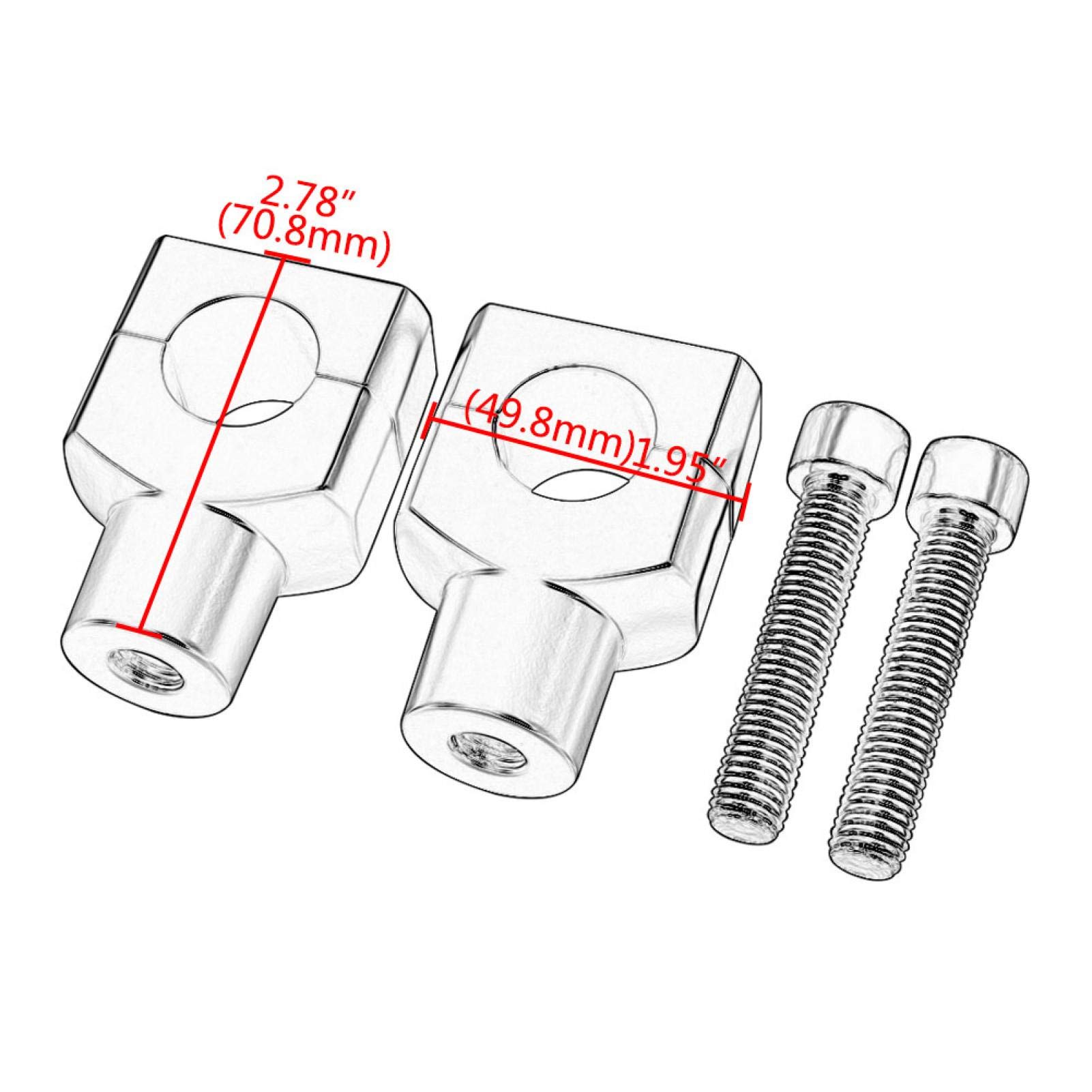 rehausseurs de guidon 25 mm - Compatibles avec Yamaha V-Star 650/1100, Honda VTX, Valkyrie, Kawasaki Vulcan 900, Suzuki Boulevard Accessoires