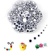 700 Pcs Mixed Assorted Sizes Wiggle Googly Eyes Self Adhesive Googly Eyes DIY Scrapbooking Crafts Pieces Black White Craft Eyes for DIY Crafts Decoration