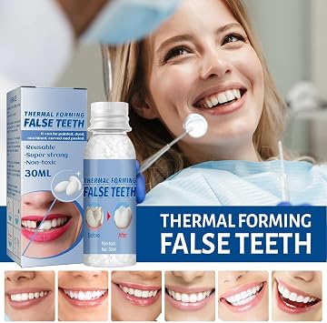 Tooth Repair Kit-Temporary Tooth Filling Kit with Moldable Beads, Dental Repair for Missing, Broken, or Fake Teeth, at-Home Emergency Dental Solution, 1PCS