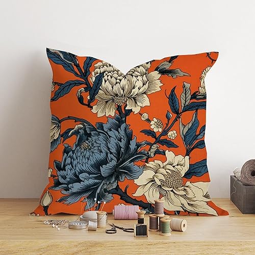 Vista 539 de ArogGeld Chinoiserie - Fundas de almohada escénicas asiáticas, estilo asiático, funda de almohada azul y verde Kelly, funda de cojín para decoración