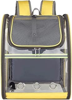 OLOTU Pet Backpack Portable Cat Carrier, Cat Backpack for Traveling Hiking Outdoor, Ventilated Mesh Straps Tether Design Cat Backpack Carrier Spacious