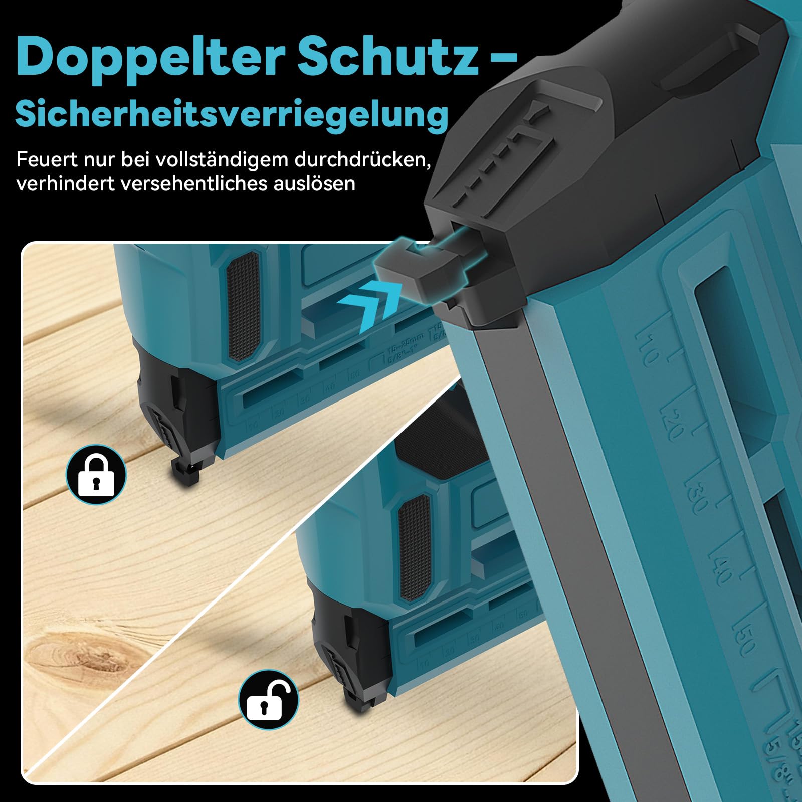 Makita 18V Akku Tacker 18GA 2-IN-1 Nagler Einstellbare Tiefe 4000mAh Batterie 1000 Nägeln 1000 Klammern