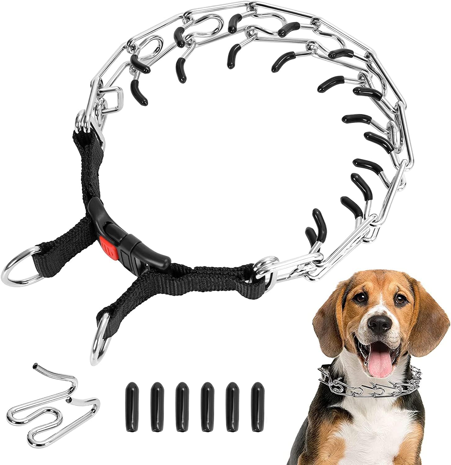 Dog Training Collar, Vintage Martingale Collar for Large Medium Small Dogs (M (Neck: 16"-18'' Weight: Around 50 lbs))