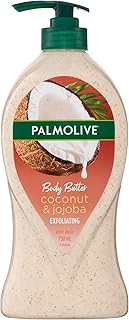 Palmolive Body Butter Coconut & Jojoba Body Wash, Exfoliating Scrub, with Real Fruit Seeds, Crushed Apricot Seeds, Dermato...