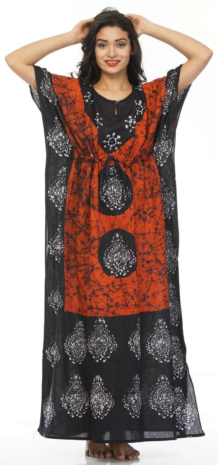 Cotton Floral Maxi Kaftan Nightgown (pl 