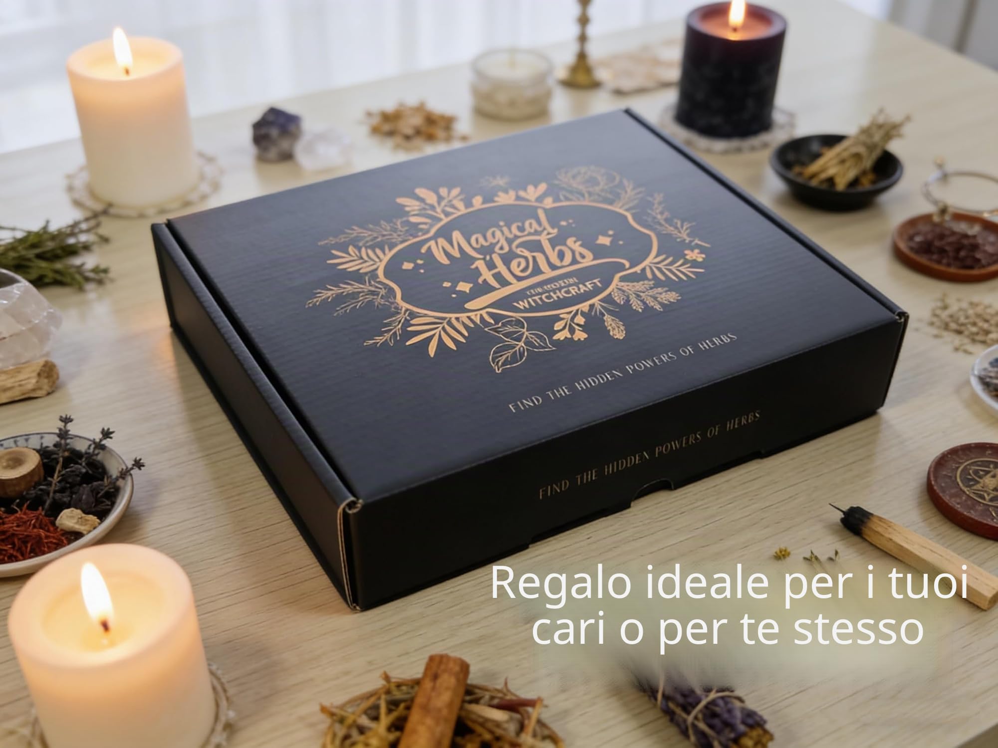 Erbe essiccate per stregoneria e protezione a base di erbe magiche Wiccan - incantesimi - 30 erbe per altare Wiccan - forniture con cucchiaio