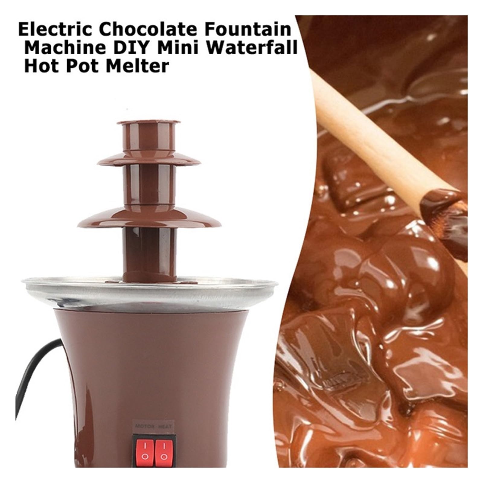 Mini Fuente De Chocolate Eléctrica Compacta, Fondue con Calefacción For Derretir, Salsa Barbacoa, Suministros Cocina For El Hogar Flujo Continuo Y Suave