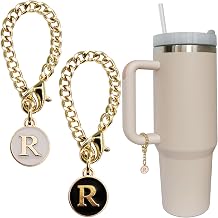 Letter Charm Accessories for Stanley Cup 2PCS Initial Name ID Personalized Handle Charm for Stanley Tumbler