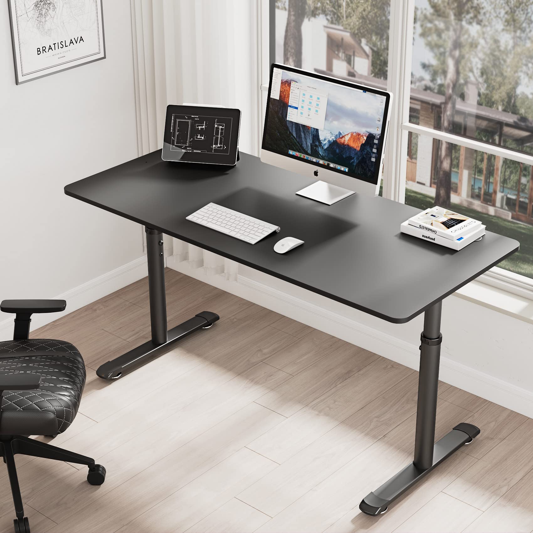 Gaming Desk, 60 Inch Height Adjustable Gaming Computer