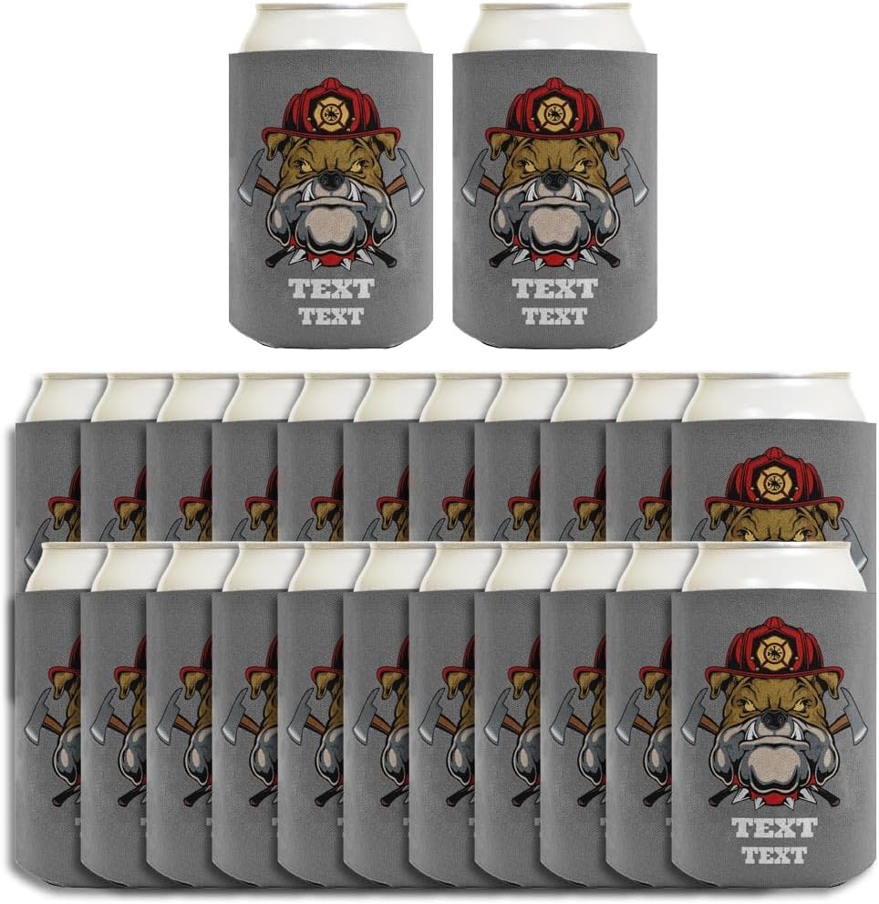 Fire Fighter Gifts For Adults Personalized Firefighter Bulldog Mascot 24-Pack Personalized Can Drink Thermocoolers Party Pack