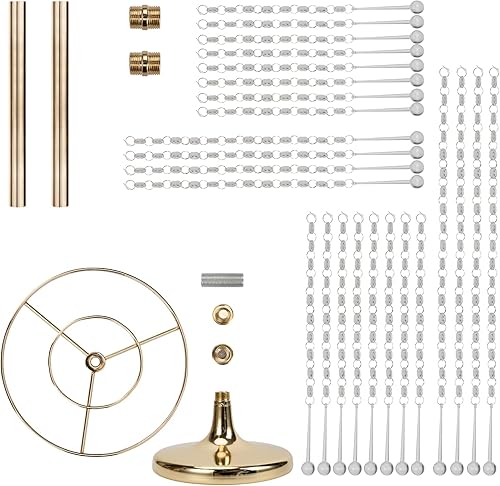 Miniatura 5 de 12 piezas de 21.7 pulgadas  21.7 in soporte de flores para mesas, jarrones de metal con colgante de cristal, estantes de mesa galvanizados para