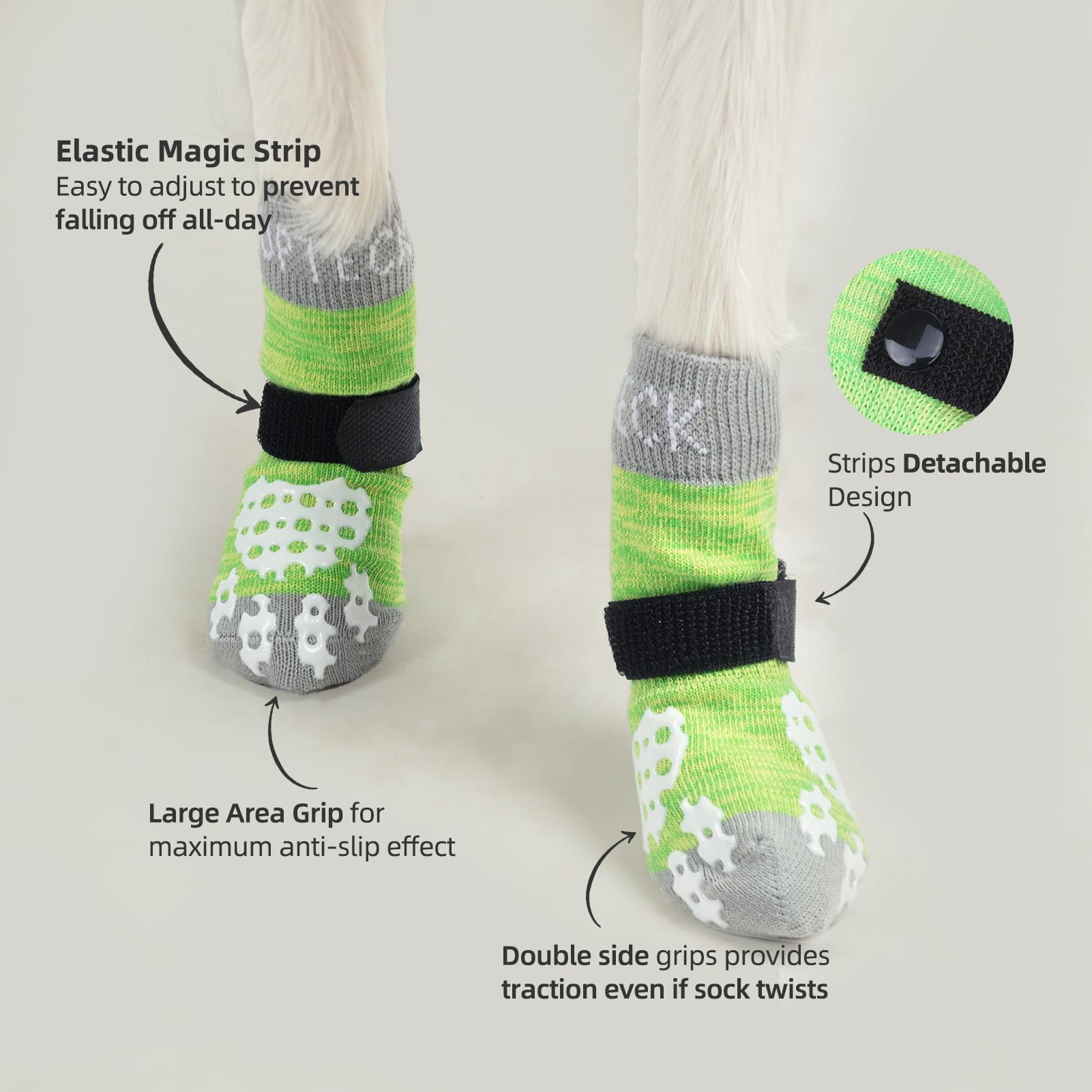 PUPTECK 2 works Anti-Slip Dog Socks Paws Stop Licking, Walking Boots for Injured Paws Hot Weather/Winter - Image 3