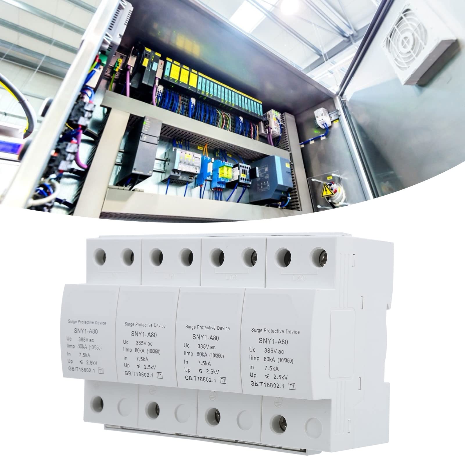 SIXRUN Parafoudre à 4P, Disjoncteur Haute Performance pour Protection
