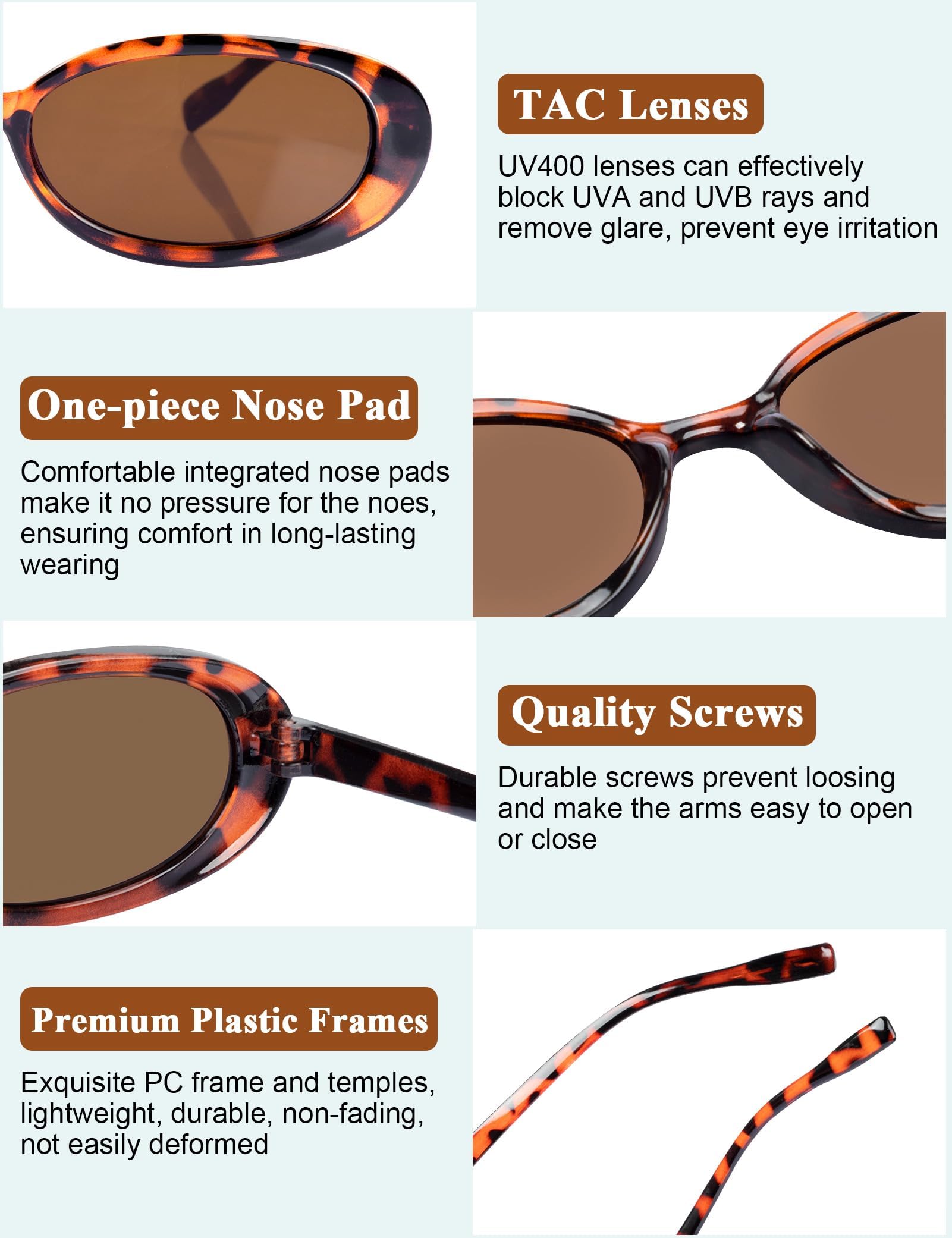 Becellen 4 pary owalne okulary przeciwsłoneczne vintage, modne retro małe okulary przeciwsłoneczne dla mężczyzn i kobiet fajne kocie oczy okulary przeciwsłoneczne UV400