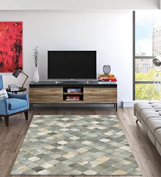 Couristan Chalet Indoor Area Rug 34" x 54" in Ivory-Grey, Durable Flatwoven Geometric Design Rug Living Room, Bedroom or Dining Home Decor