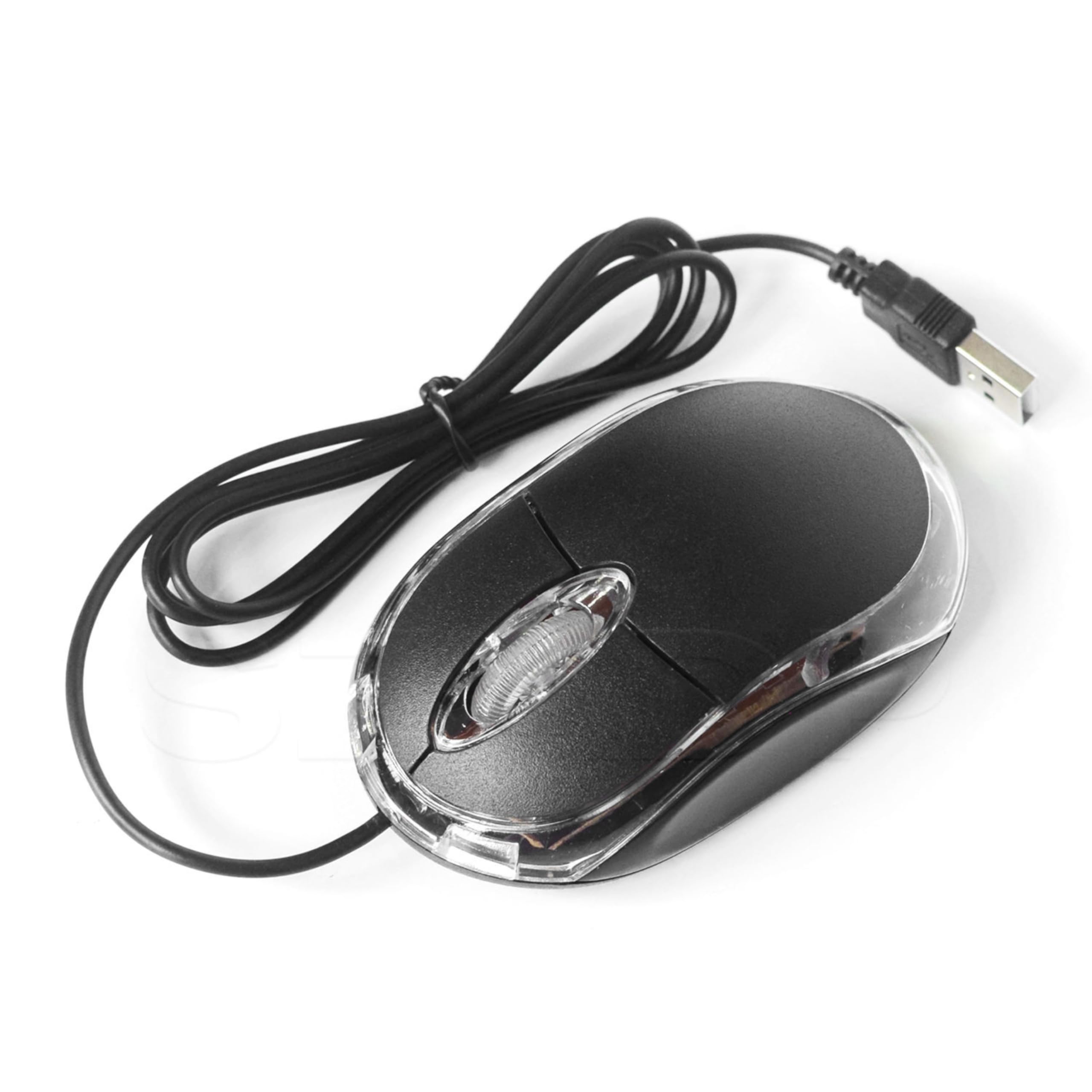 ANRANK UM2030AK - Ratón óptico USB 3D con 3 botones, rueda de desplazamiento, luz LED, color negro