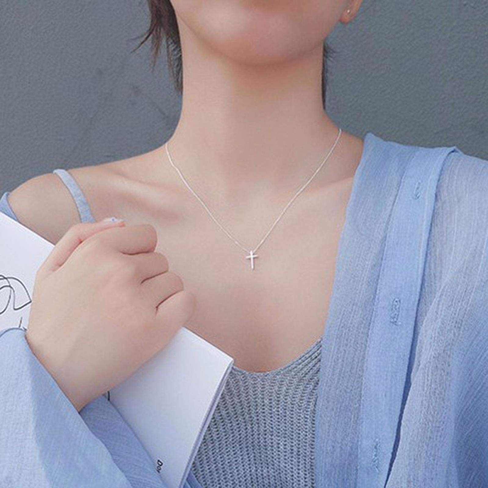 Jkeli S925 Collana in argento sterling placcato oro 14 carati con