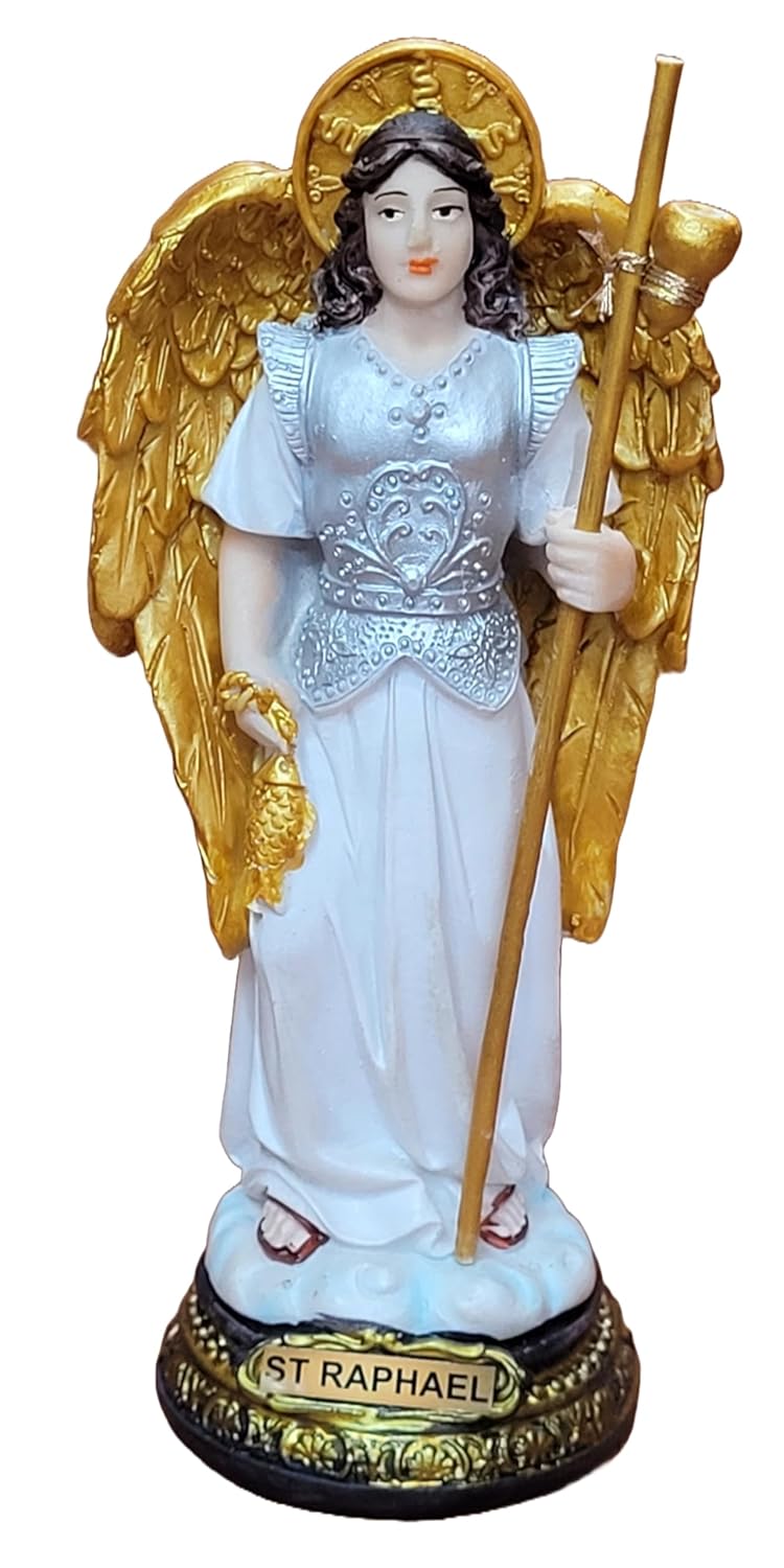 Divine Creations Goa Archangel St Raphael Statue for Home Altar – 16 cm Divine Creations Goa Archangel St Raphael Statue for Home Altar – 16 cm