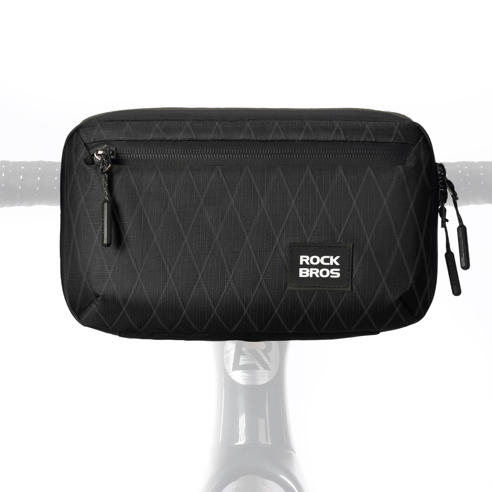ROCKBROS Bicycle Handlebar Bag Front-Mounted Cycling Pouch with Detachable Shoulder Strap 2.1L Bike Pack Compatible with Multiple Bikes and Scooters