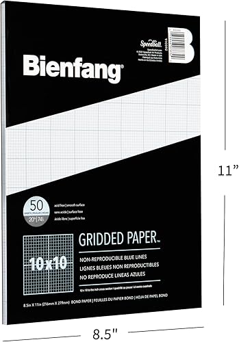 Vista 9 de Bienfang Bloc de papel de diseño cuadriculado, sección transversal de 8 x 8, 8.5 x 11 pulgadas, 50 hojas Sección transversal 8x8
