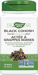 Nature's Way Black Cohosh Root – Herbal Supplement to Help Relieve Menstruation & Menopause Symptoms – Non-GMO, 100 Vegetarian Capsules for Women