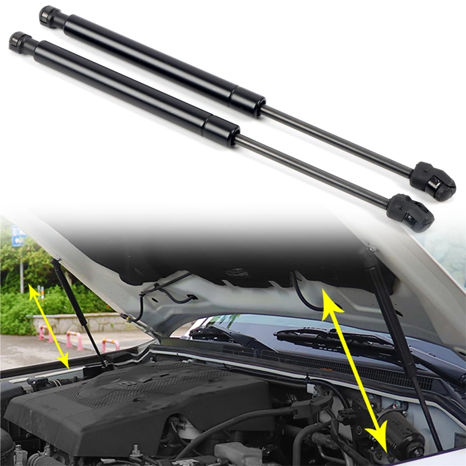 Pasuje do Mitsubishi Pajero V80 V93 V95 V97 V98 2007-2021 Przednia maska ze stali nierdzewnej, amortyzatory podnoszenia maski Gas Struts Springs Boot Struts
