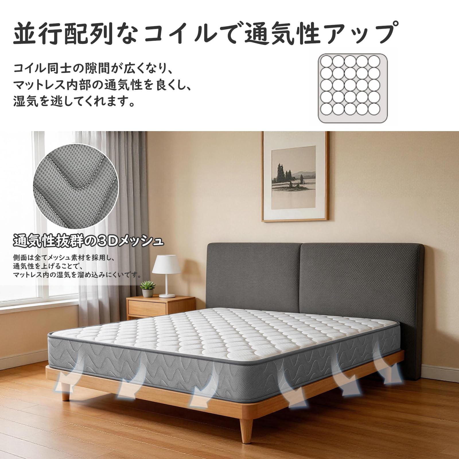 Amazon.co.jp: Gaberpho マットレス クイーン 高反発 硬め ポケット