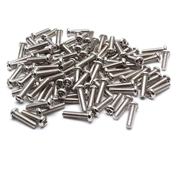Xiaoyztan 100 Pcs M3x12mm 304 Stainless Steel Phillips Pan Head Machine Screw Bolt Full Thread Plain Finish Fastener