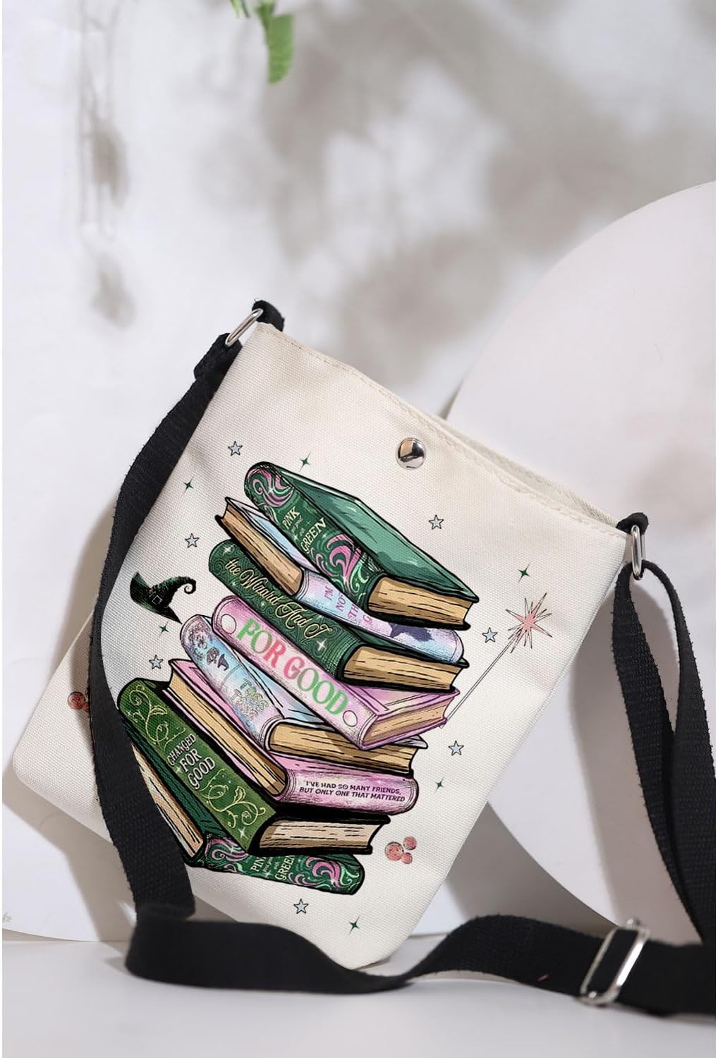 MAOFAED Pink and Green Wizard Gift, Witchy Musical Inspired Gift, Changed for Good Book Crossbody Bag (for good) - Image 5