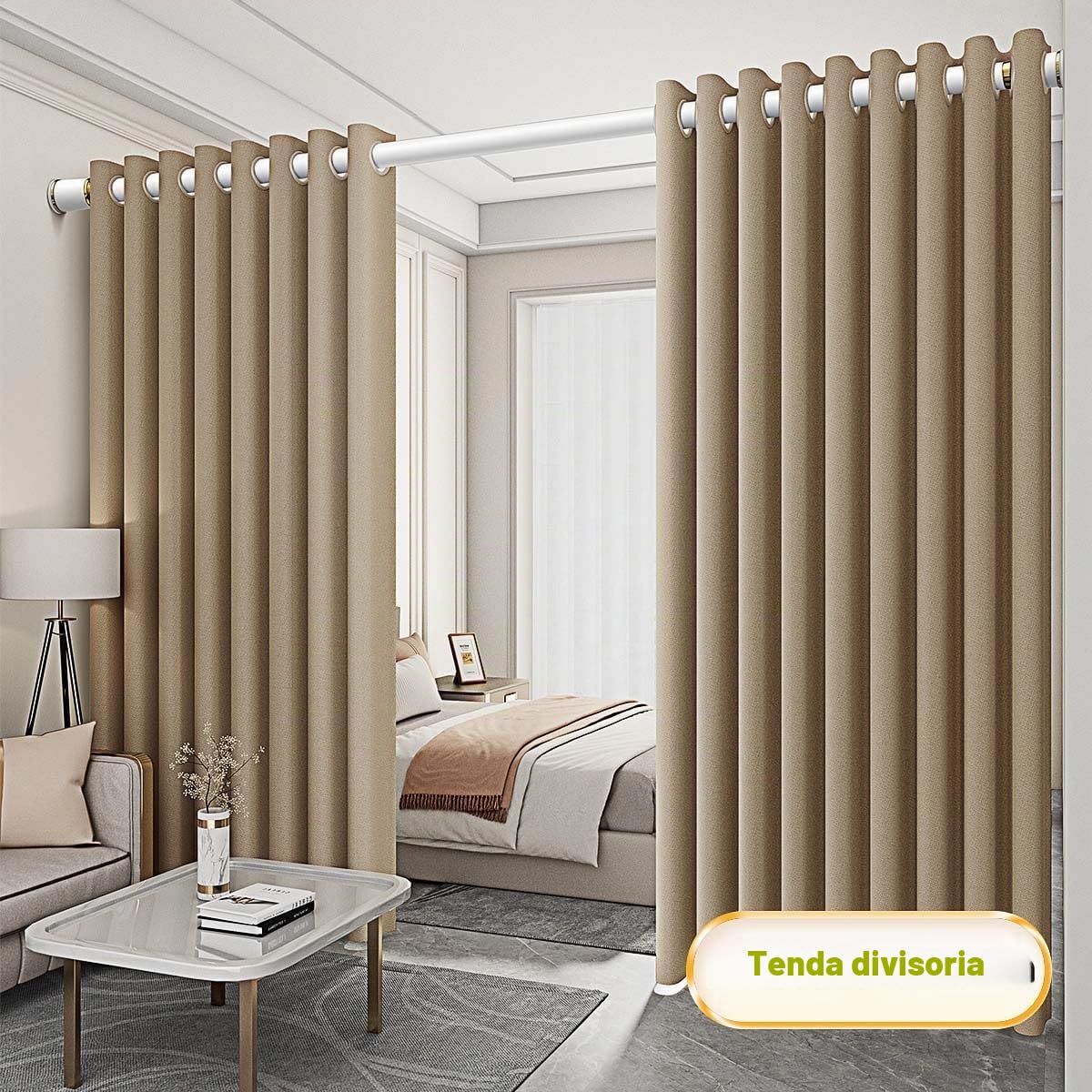 Bastone Tenda Estensibile, Asta Telescopica 40-500cm, Bastone Per Tenda, Per Balconi,spogliatoio, Armadio, Senza Forare, Asta Per Tenda Da Doccia (Color : Black, Size : 360-450cm/141-177in)