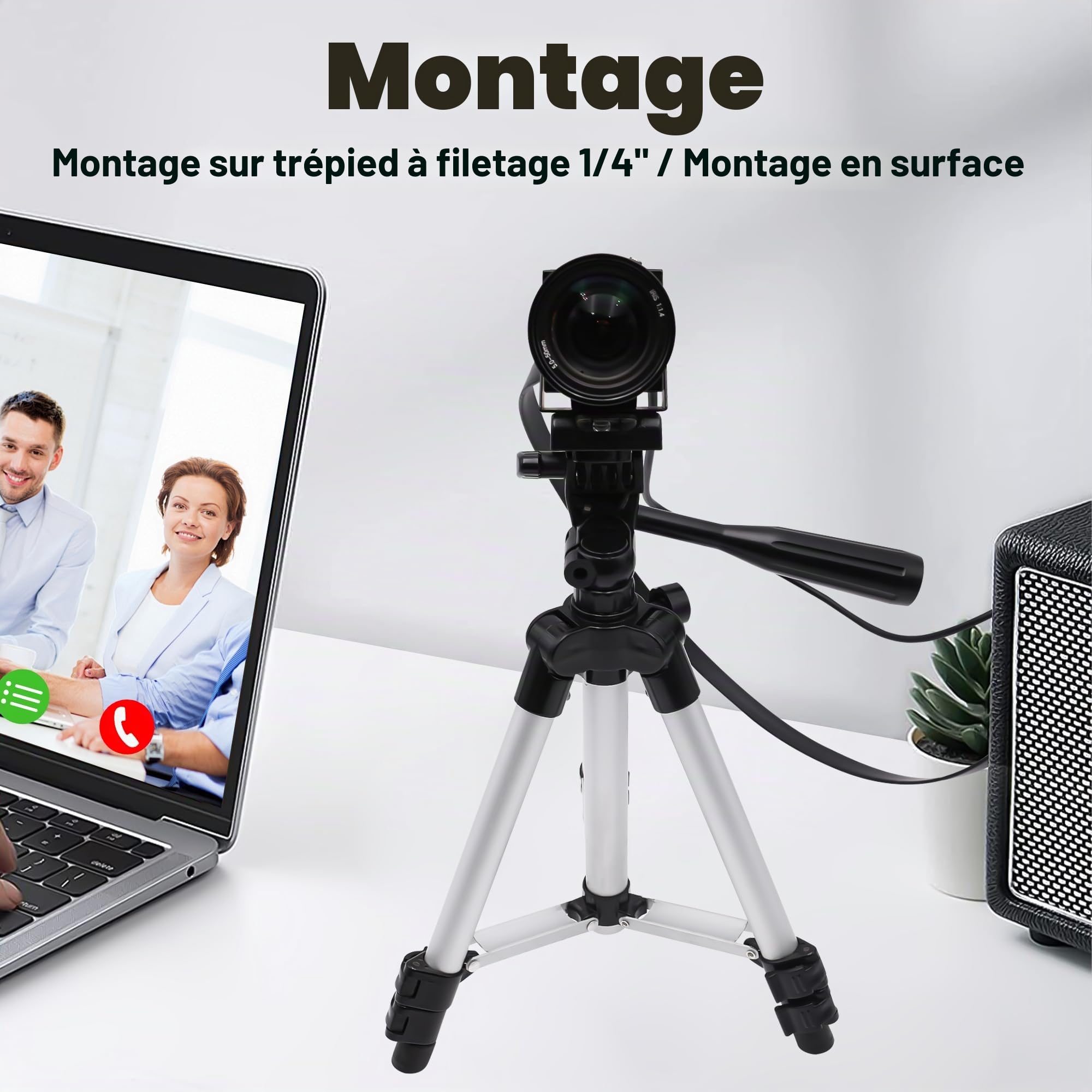 SVPRO Caméra HDMI USB 4K 60fps USB3.0 Webcam avec Objectif téléobjectif 5-50mm, caméra de Microscope Industriel à Zoom Optique 10X Webcam de Streaming H.264 pour Ordinateur, Moniteur, TV, projecteur