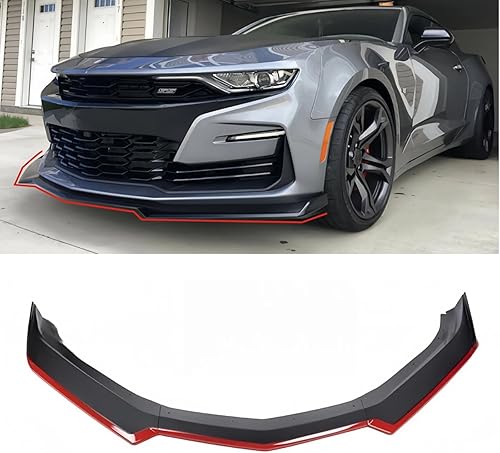 Vista 9 de Alerón divisor de parachoques delantero, color negro brillante, 5 piezas, compatible con Camaro SS 2016-2024 / LS LT RS 2019-2024