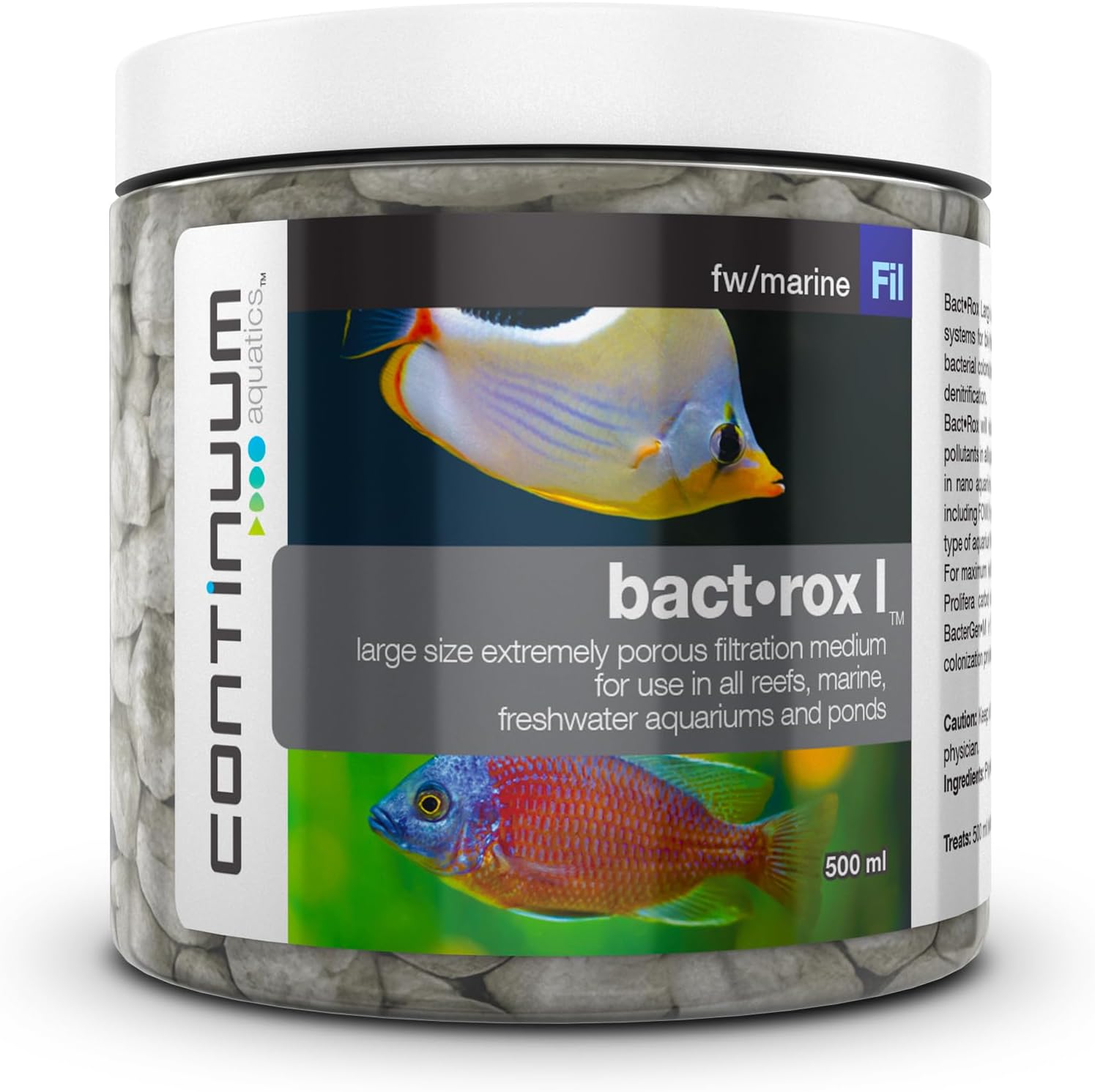 Continuum Aquatics Bact Rox L – Large Porous Biological Filter Media for Reefs, Marine Saltwater, Freshwater Aquariums and Ponds